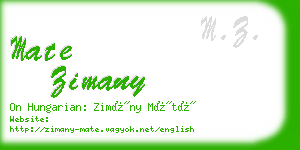 mate zimany business card